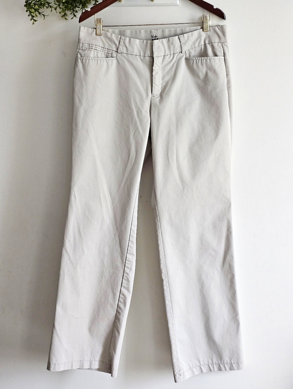 Dockers Khaki Pants Womens 14L Beige Straight Leg Stretch Career Casual